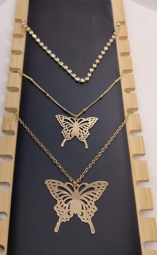 3 in 1 Butterfly Necklace